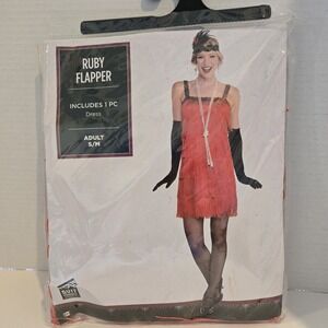 RUBY‎ FLAPPER 1 Pc. Set Women's Halloween Costume Size Petite S/M Ruby Red NEW